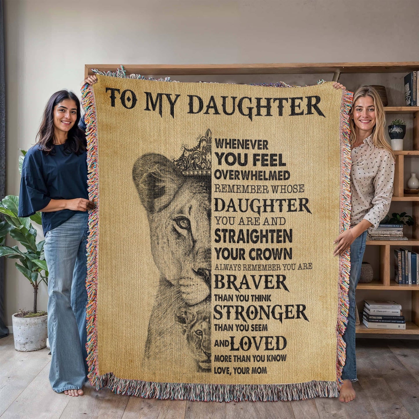 Daughter Love Mom " Straighten Your Crown" | Heirloom Woven Blanket