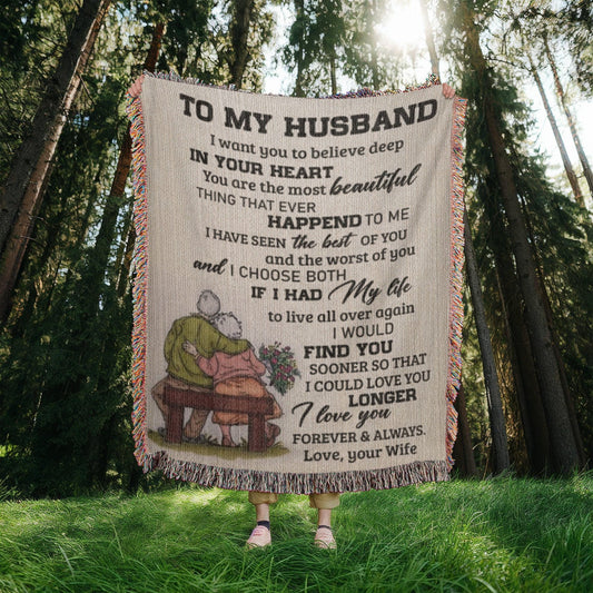 Husband Love Wife "Most Beautiful Thing" | Heirloom Woven Blanket