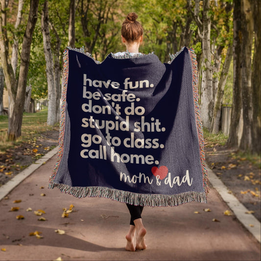 Call Home Love Mom & Dad  | Heirloom Woven Blanket