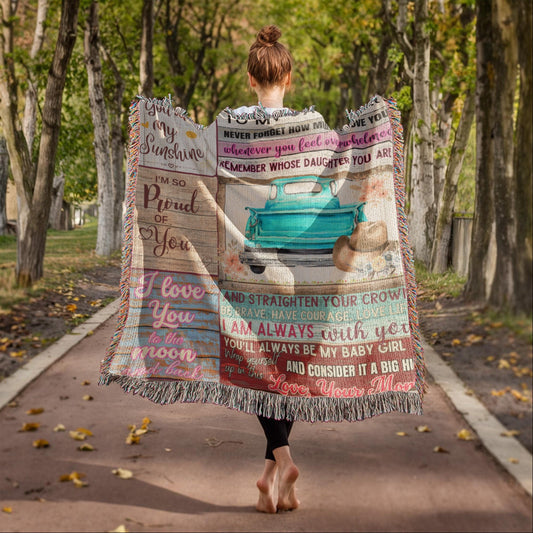 Daughter Love Mom "Never Forget" | Heirloom Woven Blanket