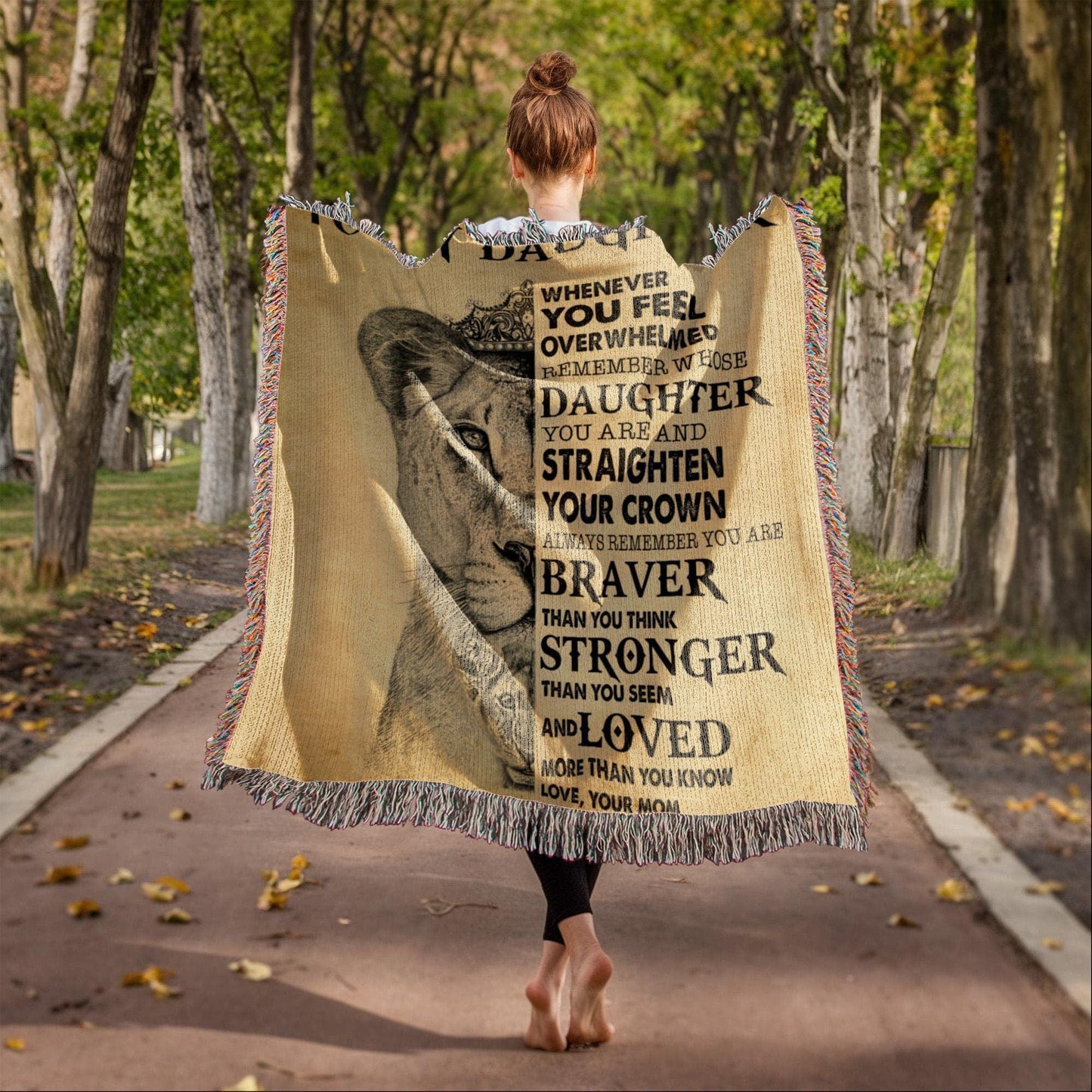 Daughter Love Mom " Straighten Your Crown" | Heirloom Woven Blanket