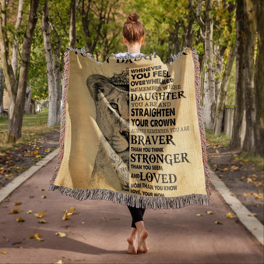 Daughter Love Mom " Straighten Your Crown" | Heirloom Woven Blanket