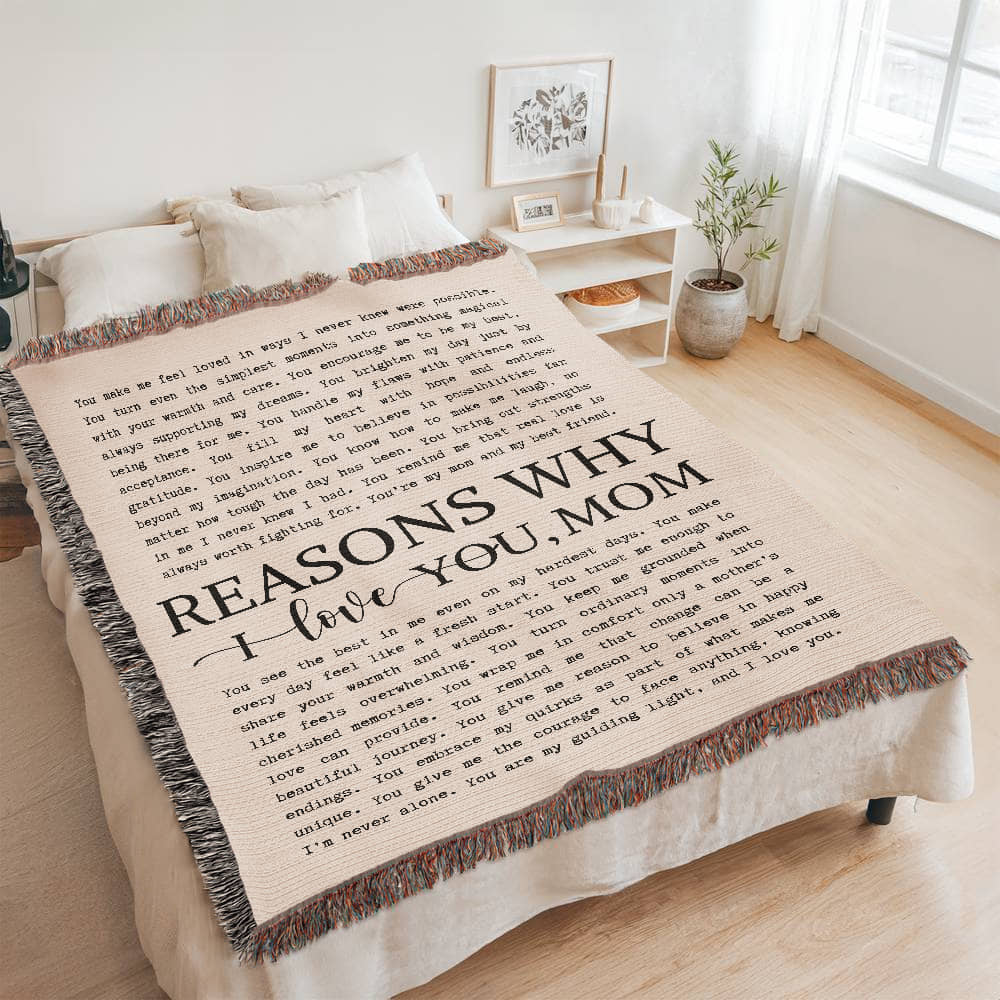 Reasons Why I Love You, Mom | Heirloom Woven Blanket