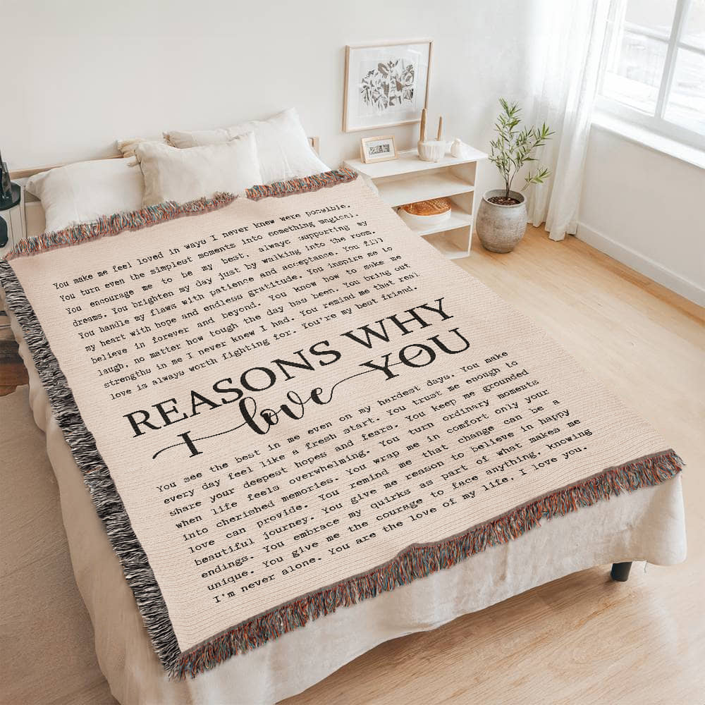 Reasons Why I Love You | Heirloom Woven Blanket