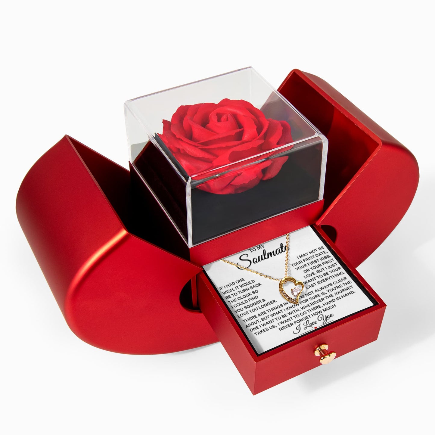 Gift For Soulmate "Last Everything" | Forever Love Necklace | Heart Box gift set