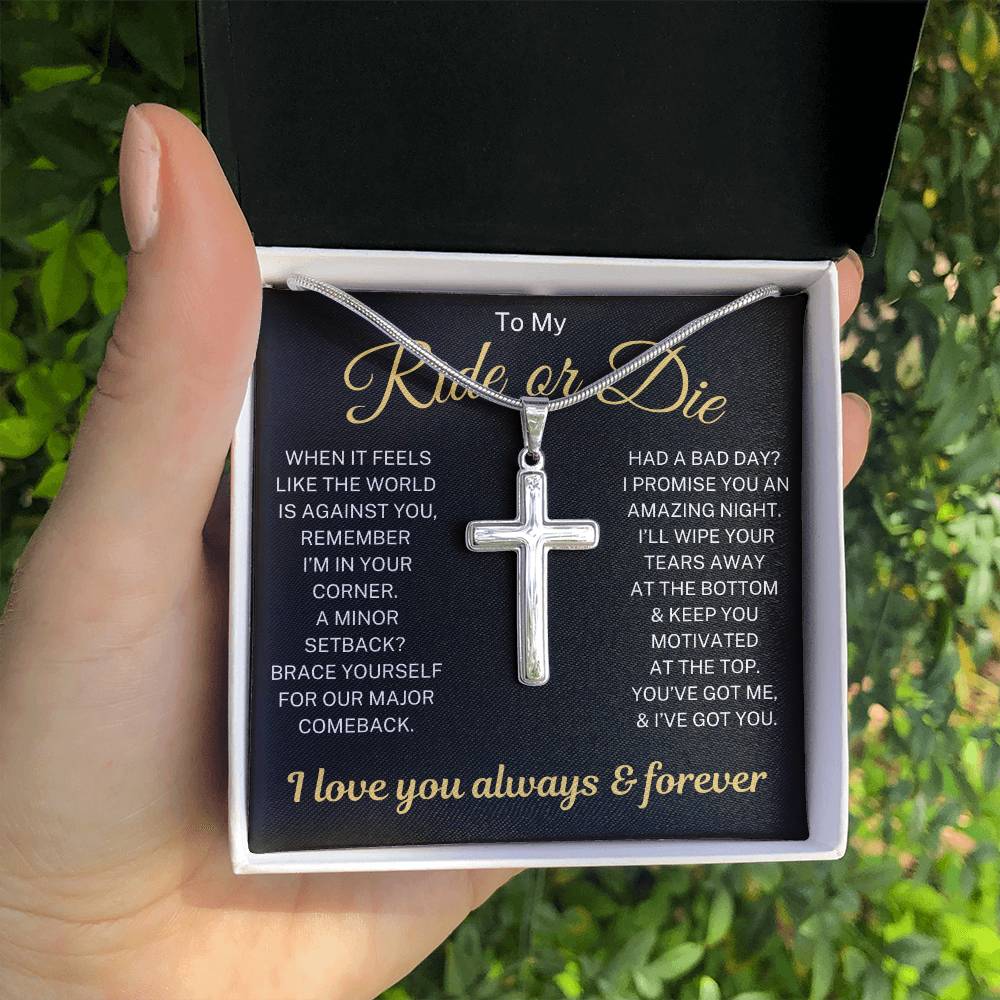 Ride or Die "I've Got You" | Cross Necklace