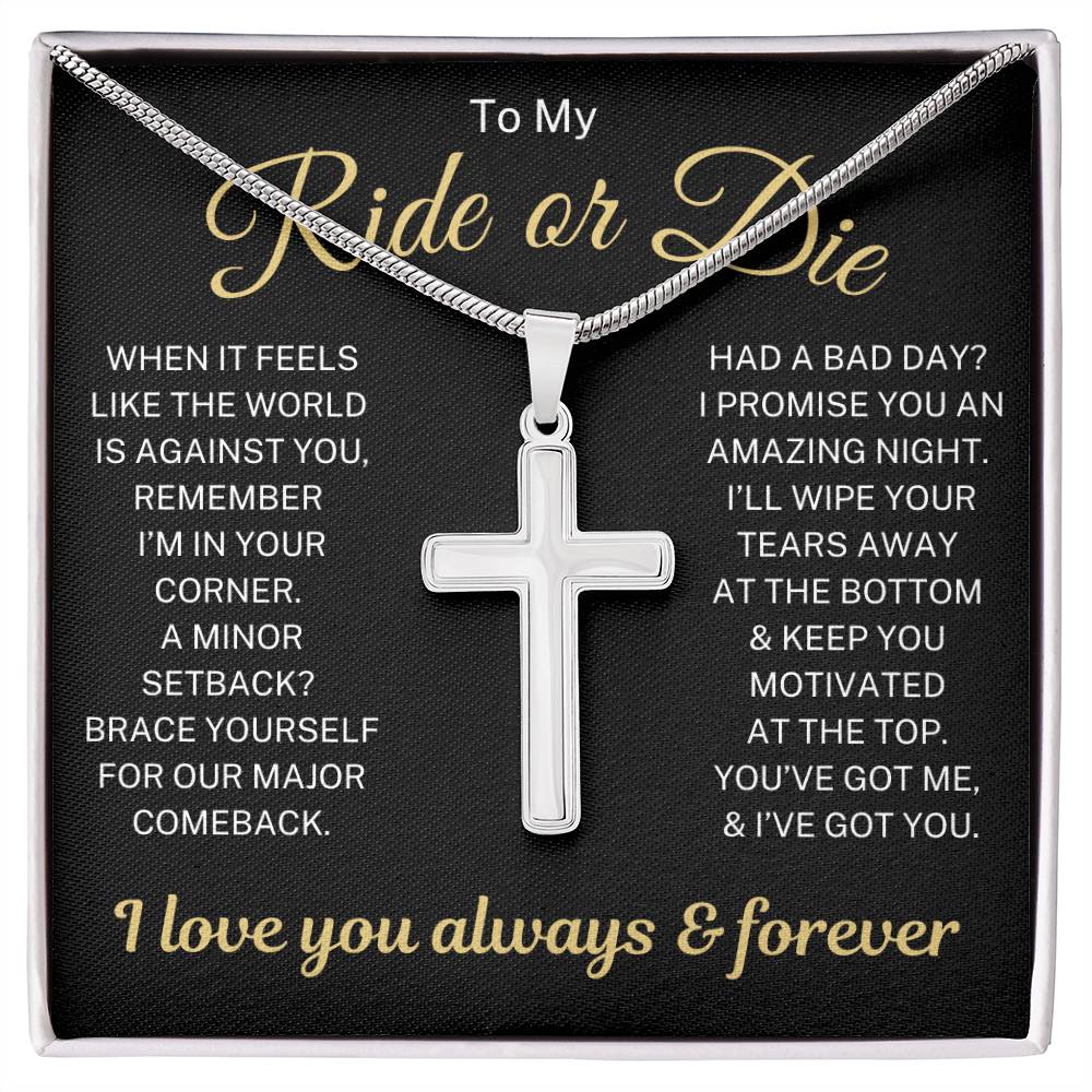 Ride or Die "I've Got You" | Cross Necklace