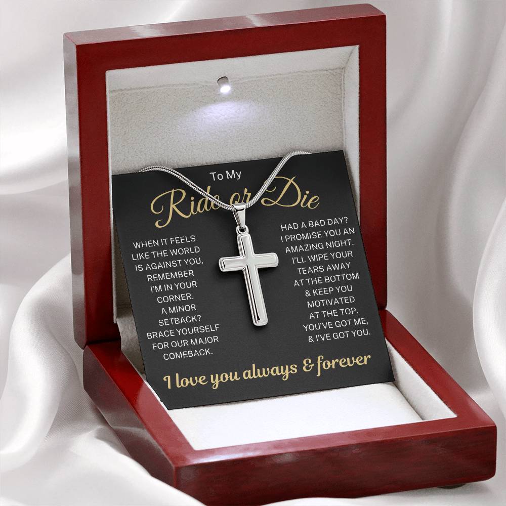 Ride or Die "I've Got You" | Cross Necklace