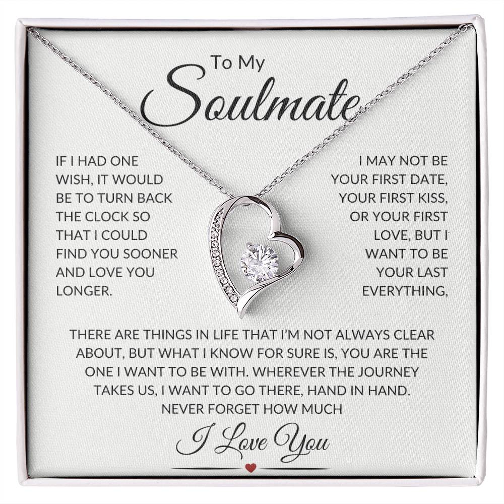 ALMOST SOLD OUT - Soulmate "Last Everything" | Forever Love Necklace - 14k White Gold Finish / Standard Box Shoptopia Jewelry