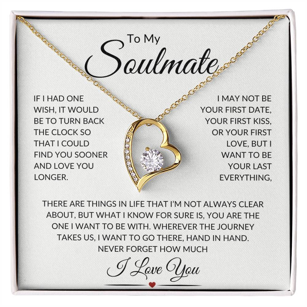 ALMOST SOLD OUT - Soulmate "Last Everything" | Forever Love Necklace - 18k Yellow Gold Finish / Standard Box Shoptopia Jewelry