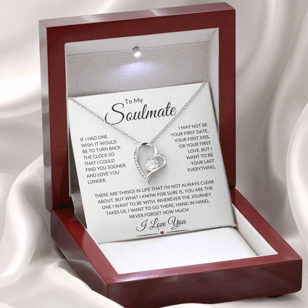 ALMOST SOLD OUT - Soulmate "Last Everything" | Forever Love Necklace - 14k White Gold Finish / Luxury Box Shoptopia Jewelry