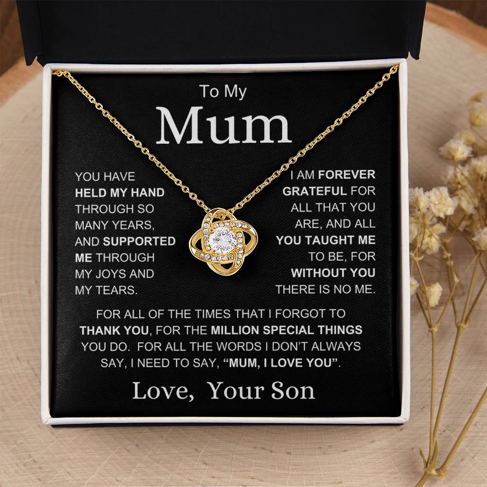 Mum Love Son "Million Special Things" | Love Knot Necklace - Shoptopia Jewelry